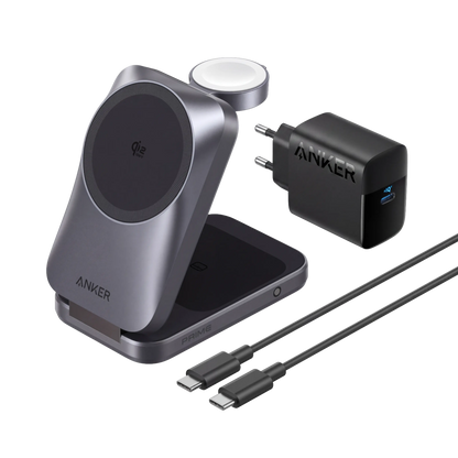 Anker Prime Foldable 3-i-1 MagGo-oplader, Sort