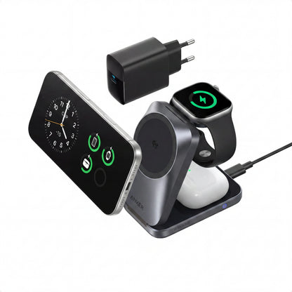 Anker Prime Foldable 3-i-1 MagGo-oplader, Sort