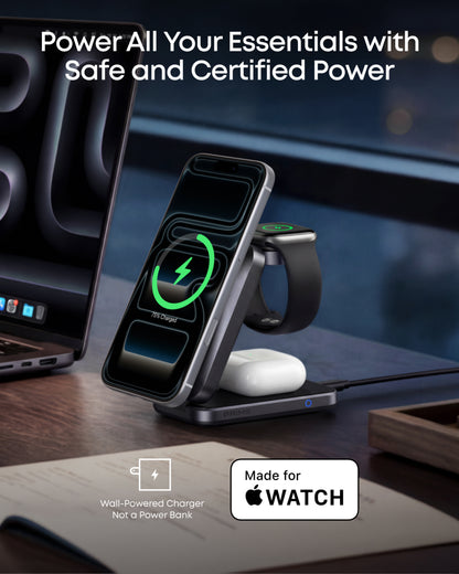 Anker Prime Foldable 3-i-1 MagGo-oplader, Sort
