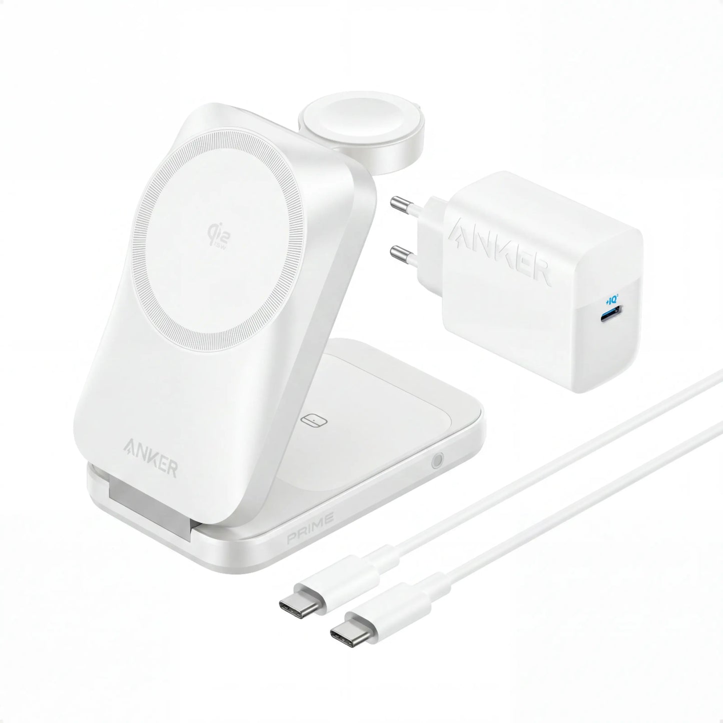 Anker Prime Foldable 3-i-1 MagGo-oplader, Sølv