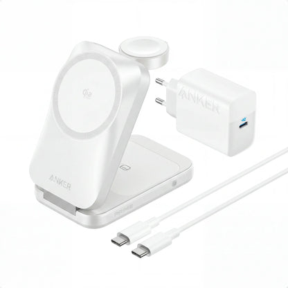 Anker Prime Foldable 3-i-1 MagGo-oplader, Sølv
