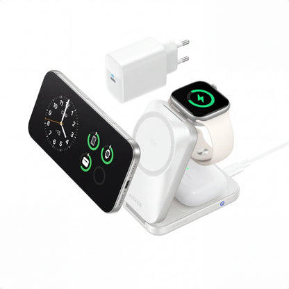 Anker Prime Foldable 3-i-1 MagGo-oplader, Sølv