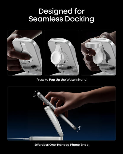 Anker Prime Foldable 3-i-1 MagGo-oplader, Sølv