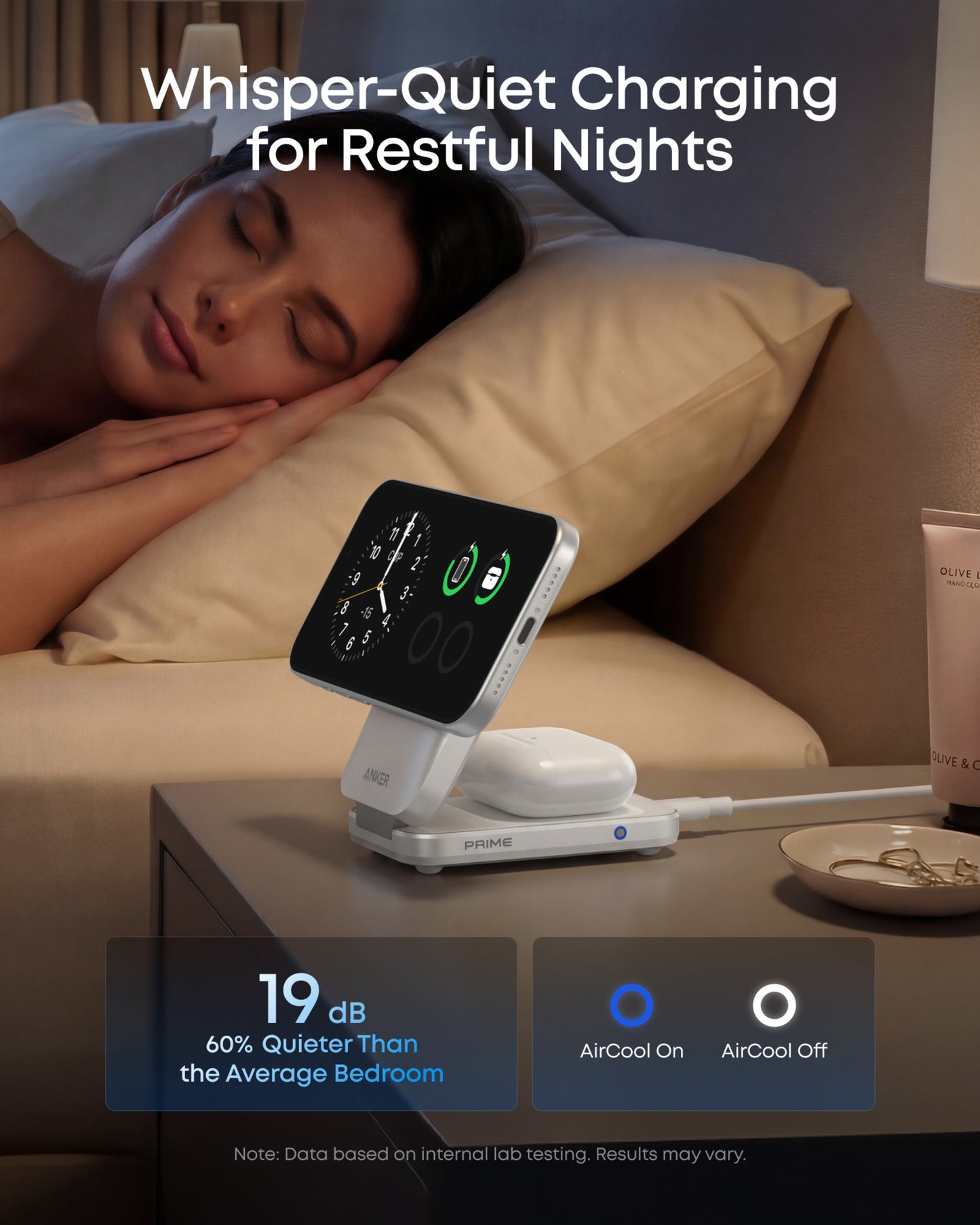Anker Prime Foldable 3-i-1 MagGo-oplader, Sølv
