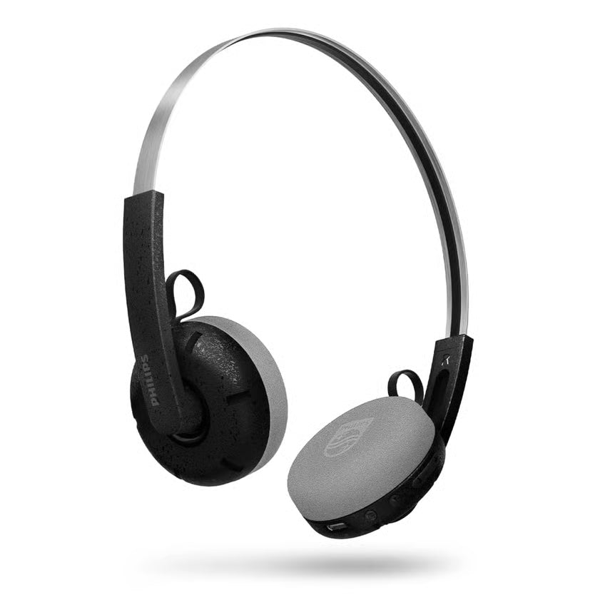 Philips TAH2000 The Ringo trådløse on-ear-hovedtelefoner med tynd metalbøjle og grå ørepuder.