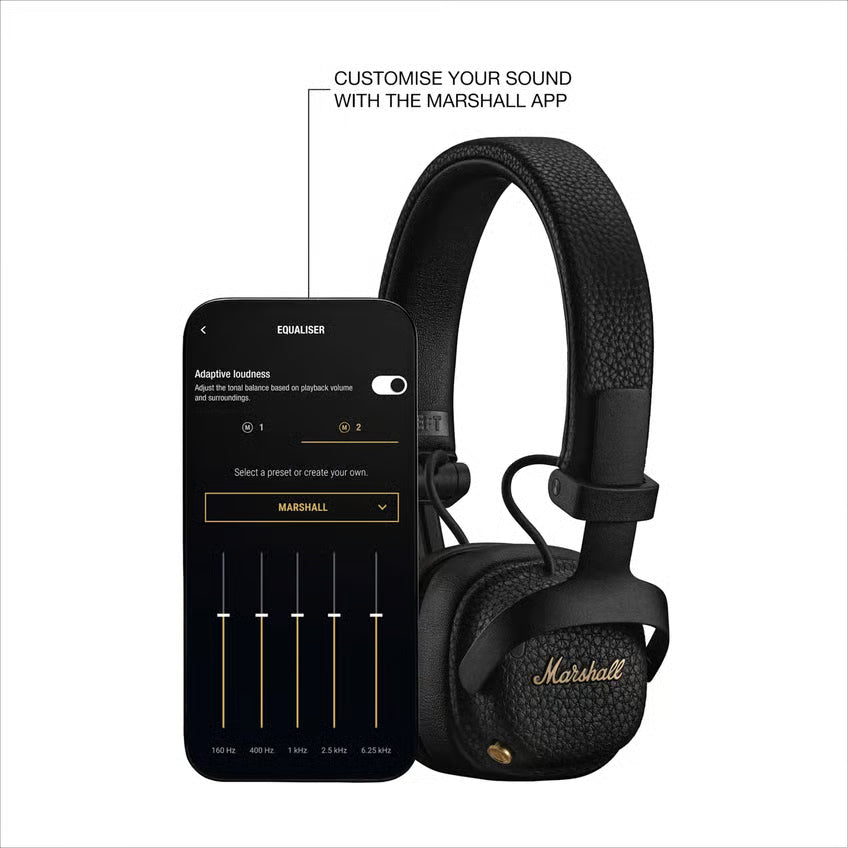 Marshall Milton A.N.C. støjreducerende on-ear-høretelefoner, Sort