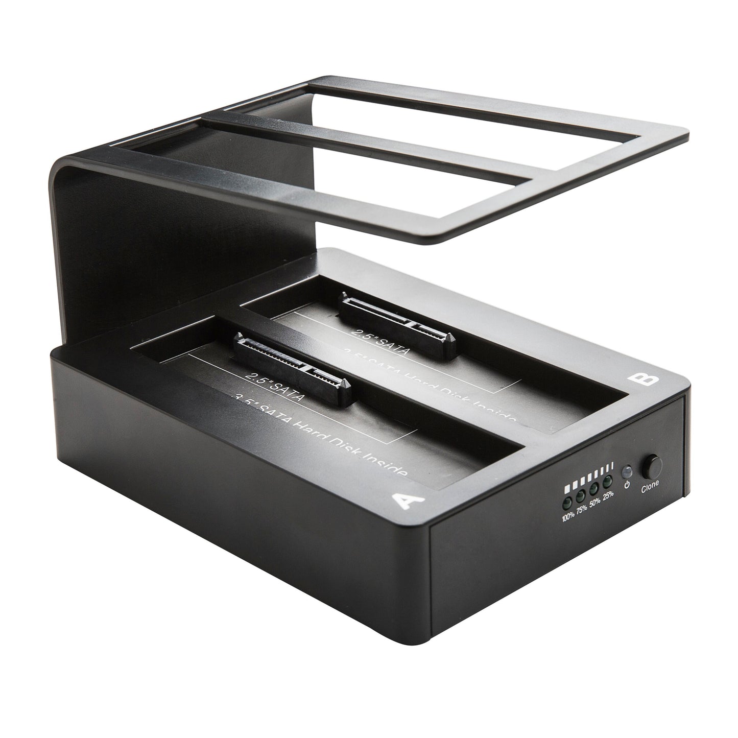 Plexgear USB 5 Gb/s dockingstation, sort, til port til 2,5"/3,5" SATA HDD/SSD, LED-indikatorer, power-knap.