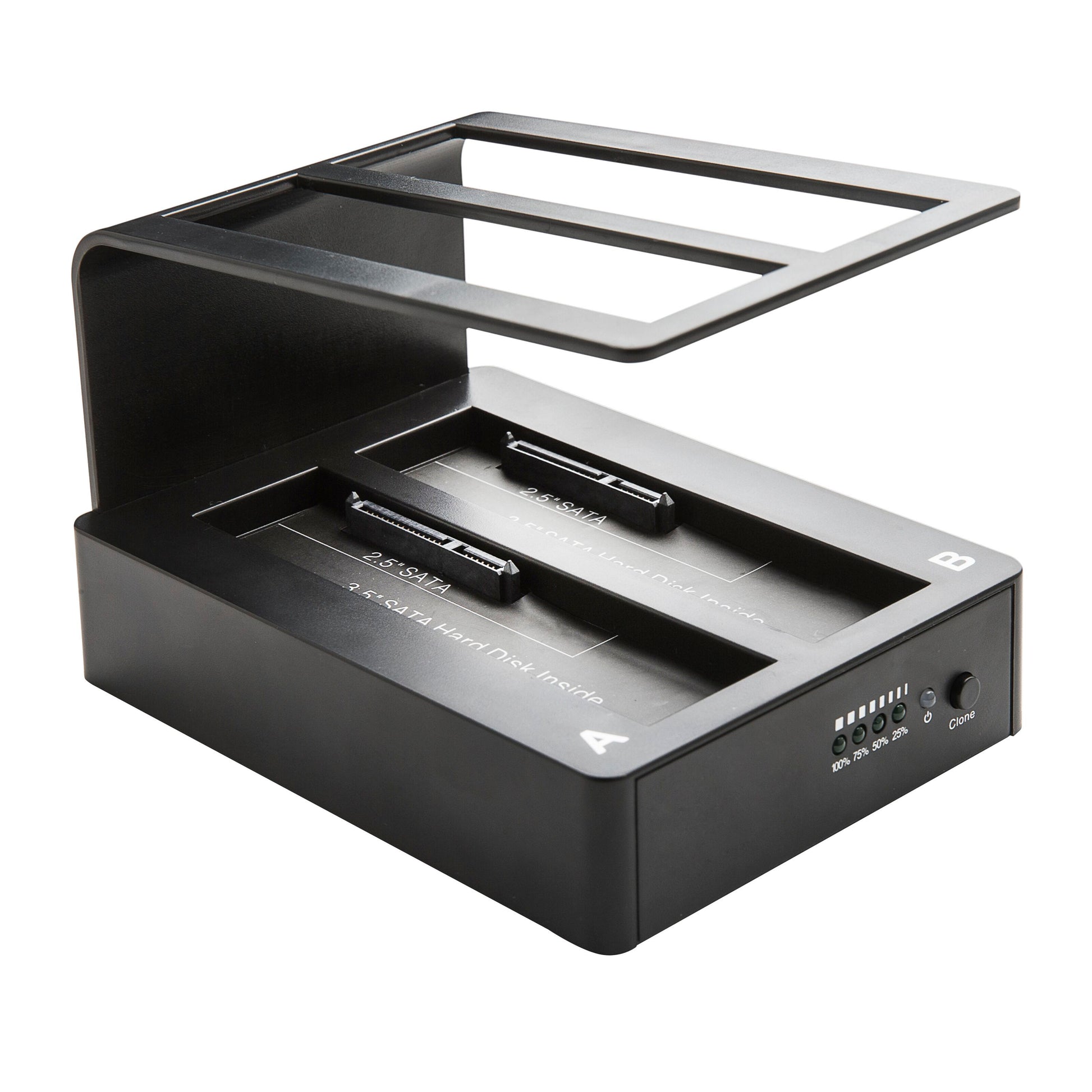 Plexgear USB 5 Gb/s dockingstation, sort, til port til 2,5"/3,5" SATA HDD/SSD, LED-indikatorer, power-knap.