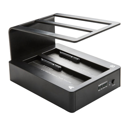 Plexgear USB 5 Gb/s dockingstation, sort, til port til 2,5"/3,5" SATA HDD/SSD, LED-indikatorer, power-knap.
