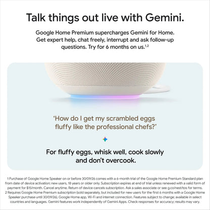 Google Home Speaker – smart højttaler med Gemini, Porcelain