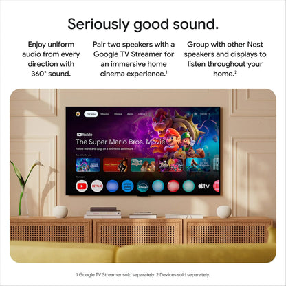 Google Home Speaker – smart højttaler med Gemini, Porcelain