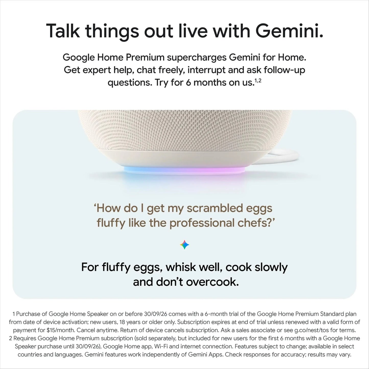 Google Home Speaker – smart højttaler med Gemini, Hazel