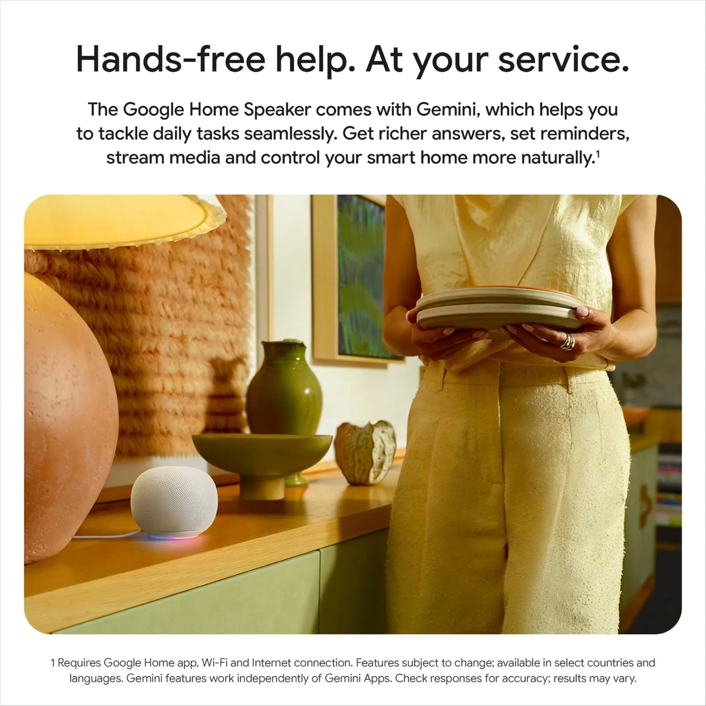 Google Home Speaker – smart højttaler med Gemini, Hazel