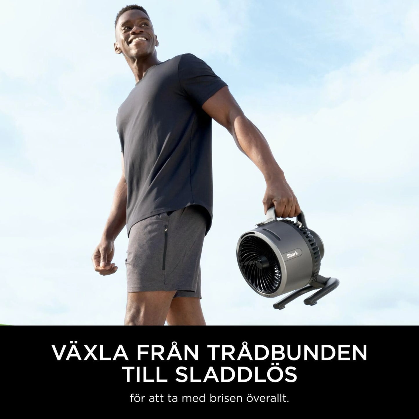 Shark FlexBreeze HydroGo tågeventilator, Antracitgrå