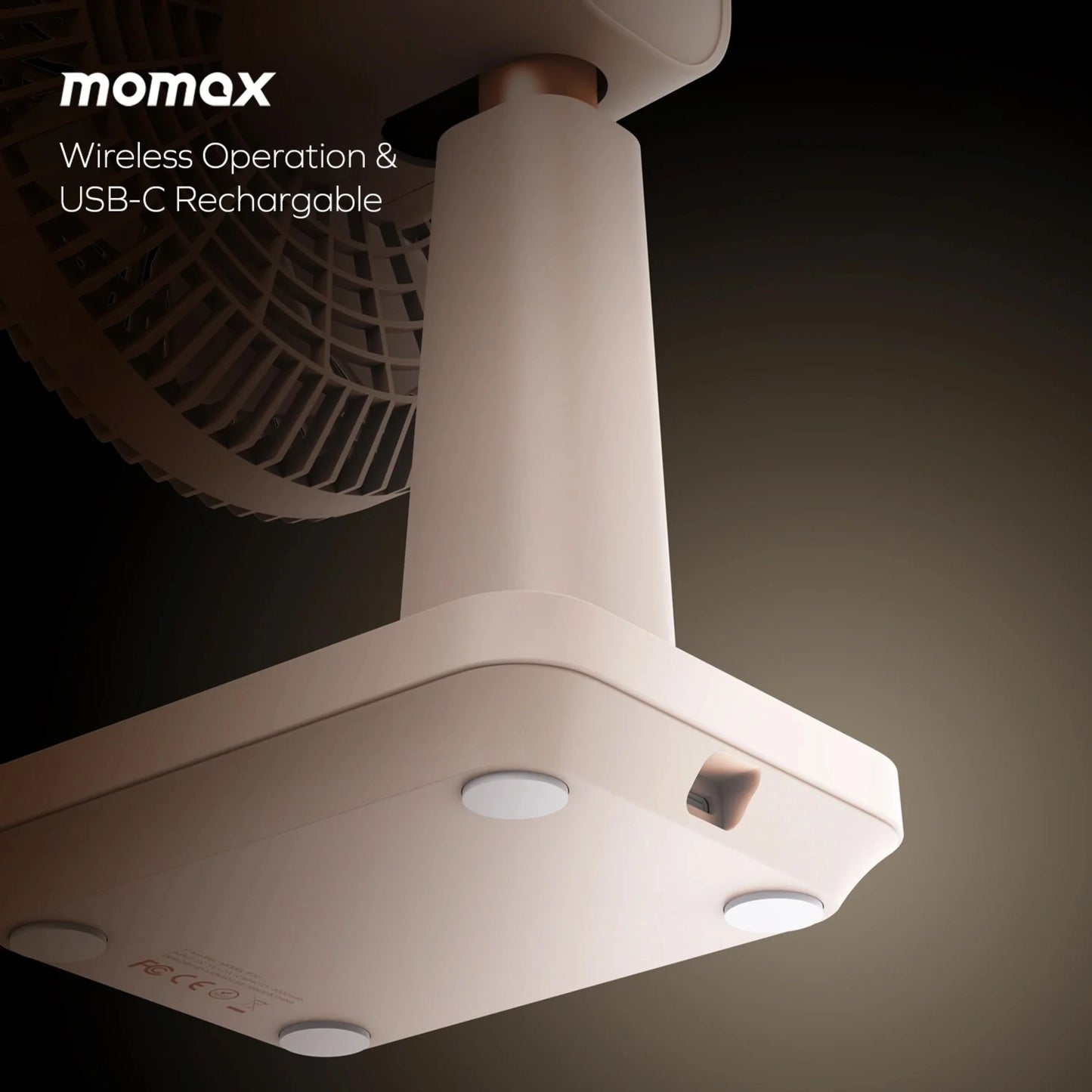 Momax 1°Pod mini-bordventilator, Sandsten