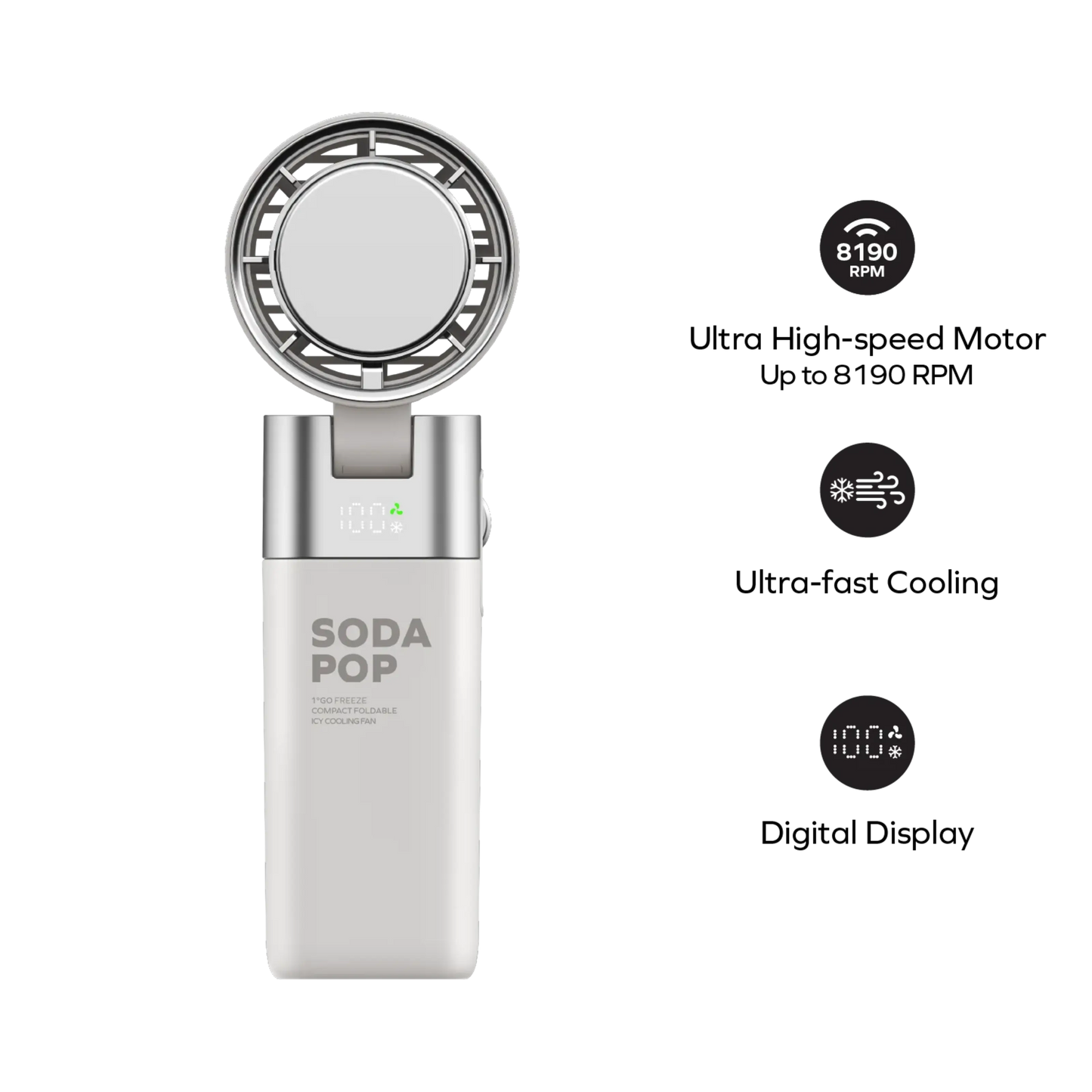 Momax 1° Go Freeze foldbar minifan, Hvid