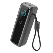LINOCELL Powerbank, 165 W PD-model, 27.600 mAh, digitalt display med 87, rund knap, USB- og USB-C-porte, håndledsrem.