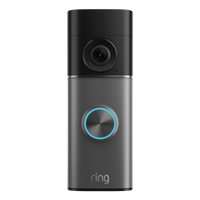 Ring Battery Video Doorbell Pro Retinal 4K Deep Silver med topkamera, blå oplyst knap og bevægelsesdetektering.