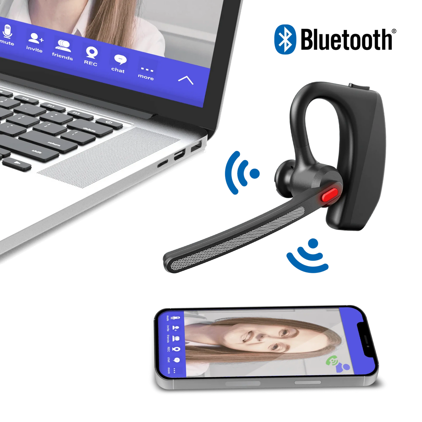 MIXX Mono Headset B10 trådløst med ENC-mikrofon, Sort