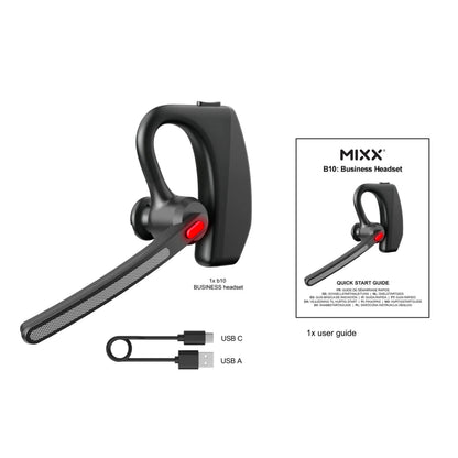 MIXX Mono Headset B10 trådløst med ENC-mikrofon, Sort