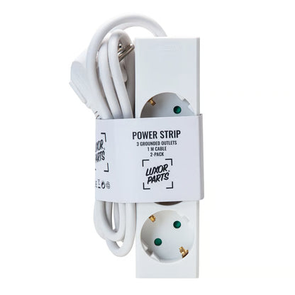 Luxorparts Stikdåse 3-vejs 1 m, Hvid, 2-pak