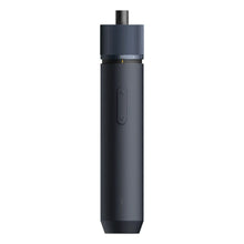 HOTO elektrisk skruetrækker 3,6 V, mørkegrå, 25 bits, roterende OFF-drejeknap, lodret op/ned-knap, USB-C-opladning.