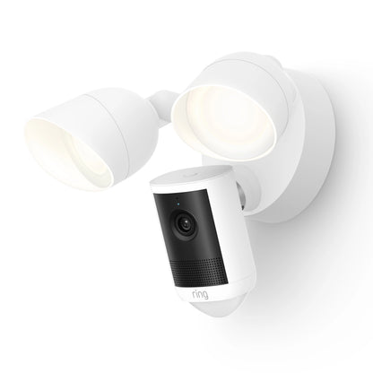 Ring Floodlight Cam Pro overvågningskamera Retinal 2K, Hvid