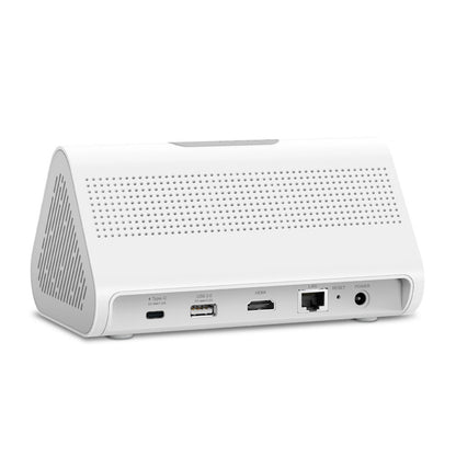 Bagsiden af TP-Link Tapo H500-hubben med USB-C, USB 2.0, HDMI, LAN, reset-knap og strømstik.