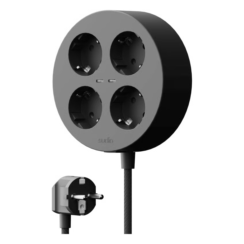 Sudio Block grenstik med GaN-opladning 30W, Sort