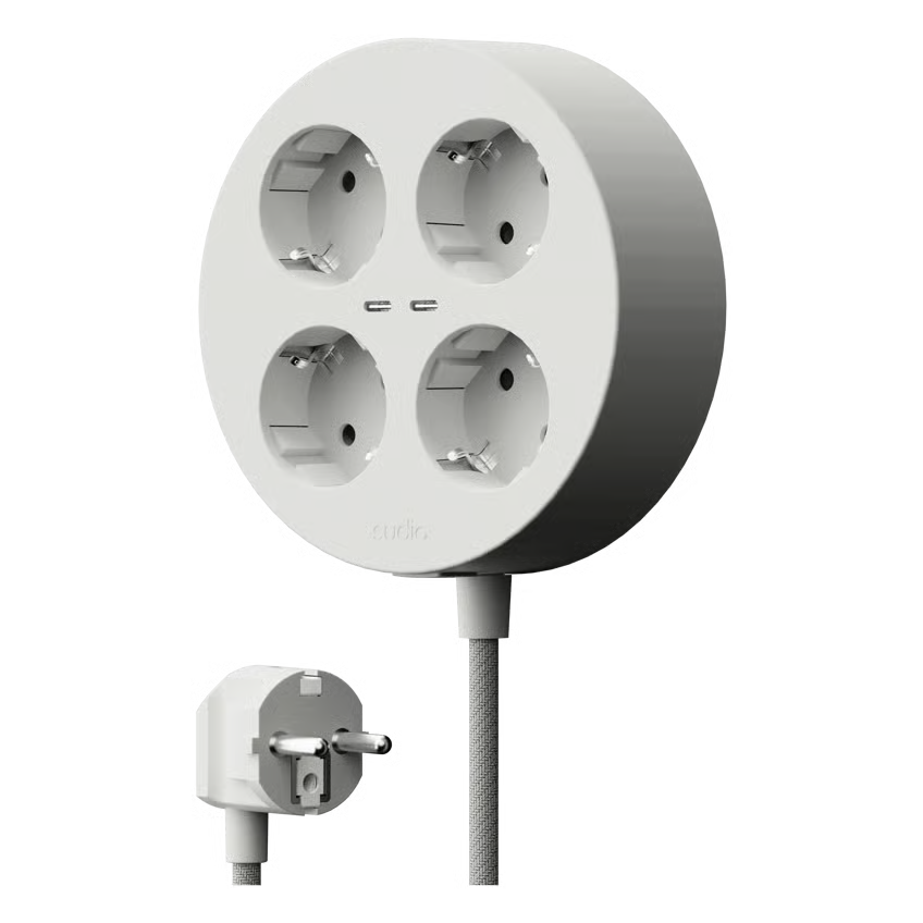 Sudio Block grenstik med GaN-opladning 30W, Hvid