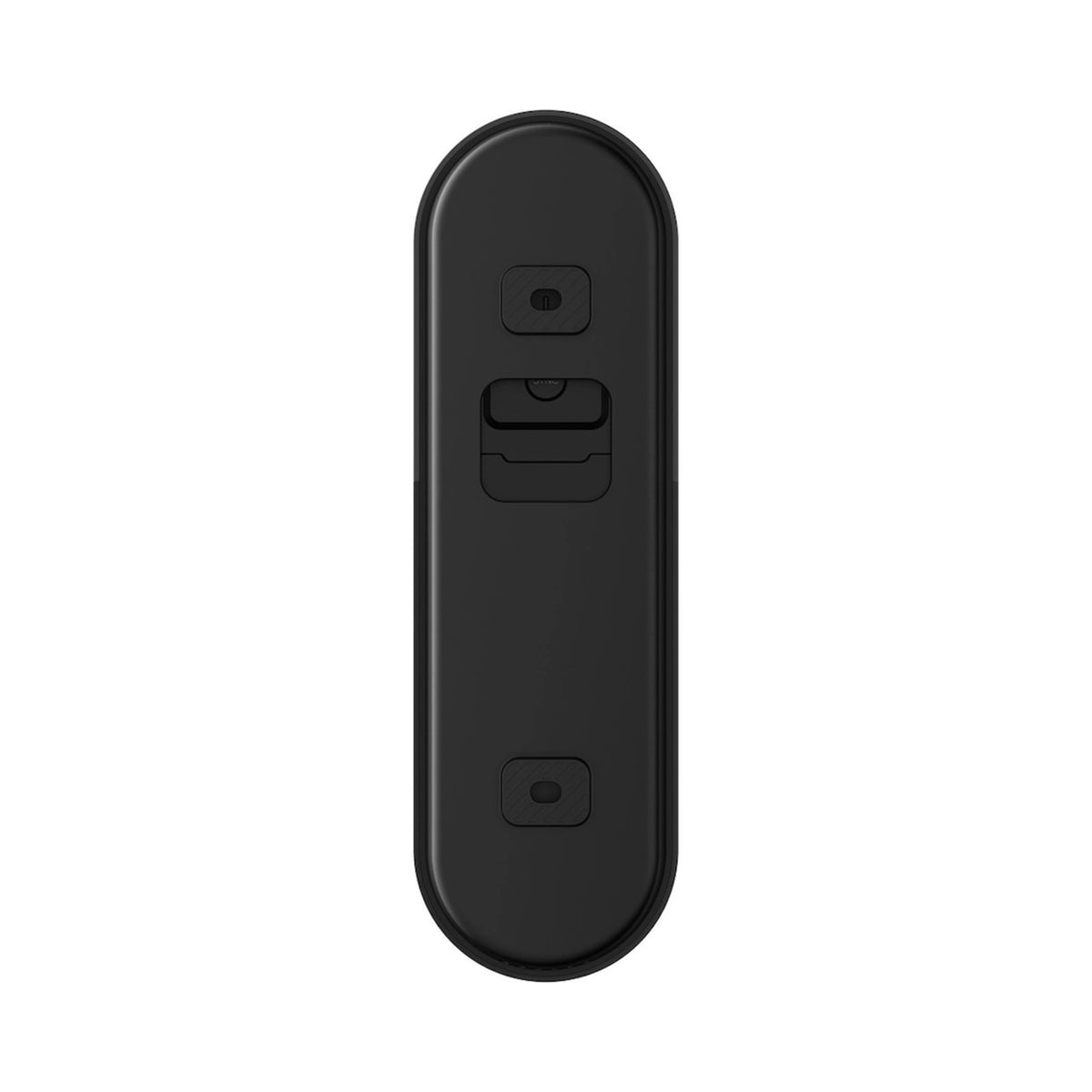 Eufy Video Doorbell S4 + Mini Chime, sort, rektangulær dørklokke med afrundede kanter og tre lodrette knapper på forsiden.