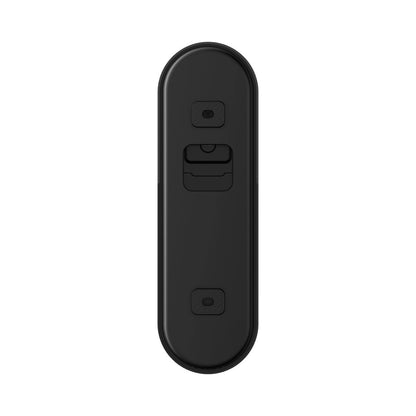 Eufy Video Doorbell S4 + Mini Chime, sort, rektangulær dørklokke med afrundede kanter og tre lodrette knapper på forsiden.