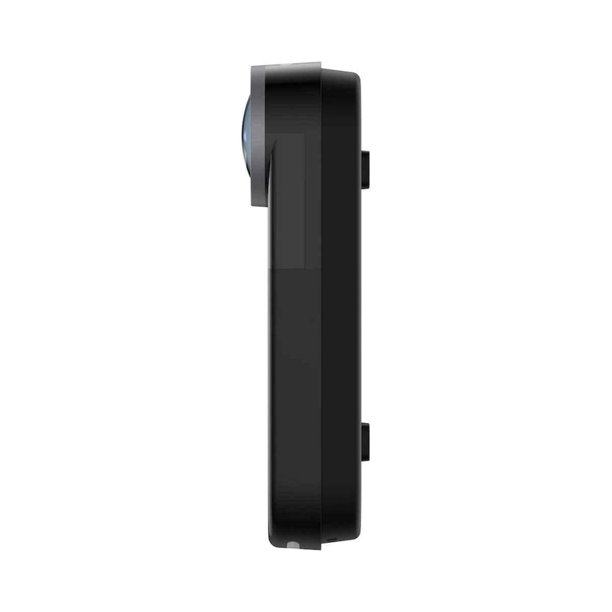Eufy Video Doorbell S4 + Mini Chime, sort rektangulær, set fra siden med udstående linse og fladt hus.