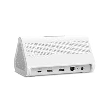 TP-Link Tapo H500-hub, hvid, rektangulær, med USB-C, USB-A, HDMI, LAN, reset-knap og strømindgang på bagsiden.