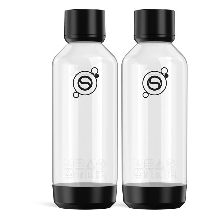 SodaStream Fizz & Refresh kulsyreflaske, 2 × 1 L, Sort