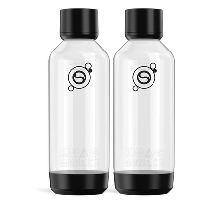SodaStream Fizz & Refresh kulsyreflaske, 2 × 1 L, Sort
