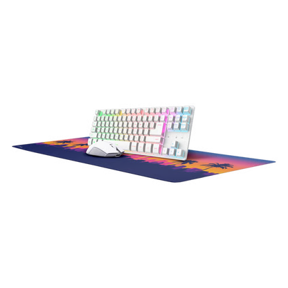 Trust GXT 882 trådløst gamingsæt med tastatur, mus og musemåtte, Hvid
