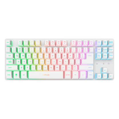 Trust GXT 882 trådløst gamingsæt med tastatur, mus og musemåtte, Hvid