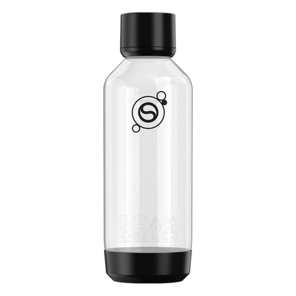 SodaStream Fizz  Refresh kulsyreflaske, 1 liter, sort med sort skruelåg og bund, BPA-fri.