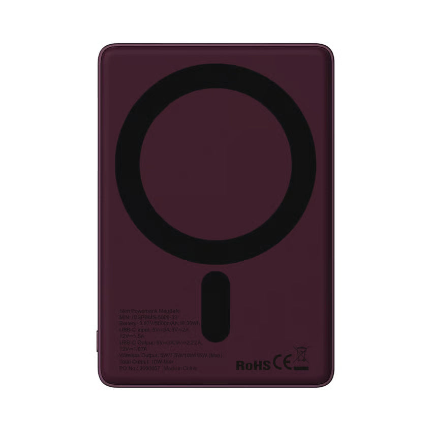 IDEAL OF SWEDEN Slim Powerbank MagSafe 5000 mAh, Cherry Lacquer