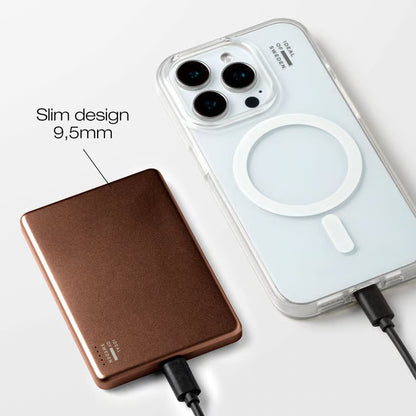 IDEAL OF SWEDEN Slim Powerbank MagSafe 5000 mAh, Mocha Mousse