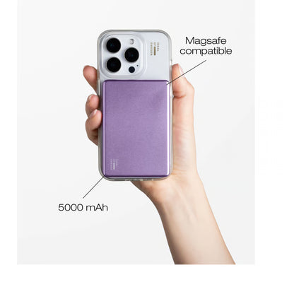 IDEAL OF SWEDEN Slim Powerbank MagSafe 5000 mAh, Lavender Milk