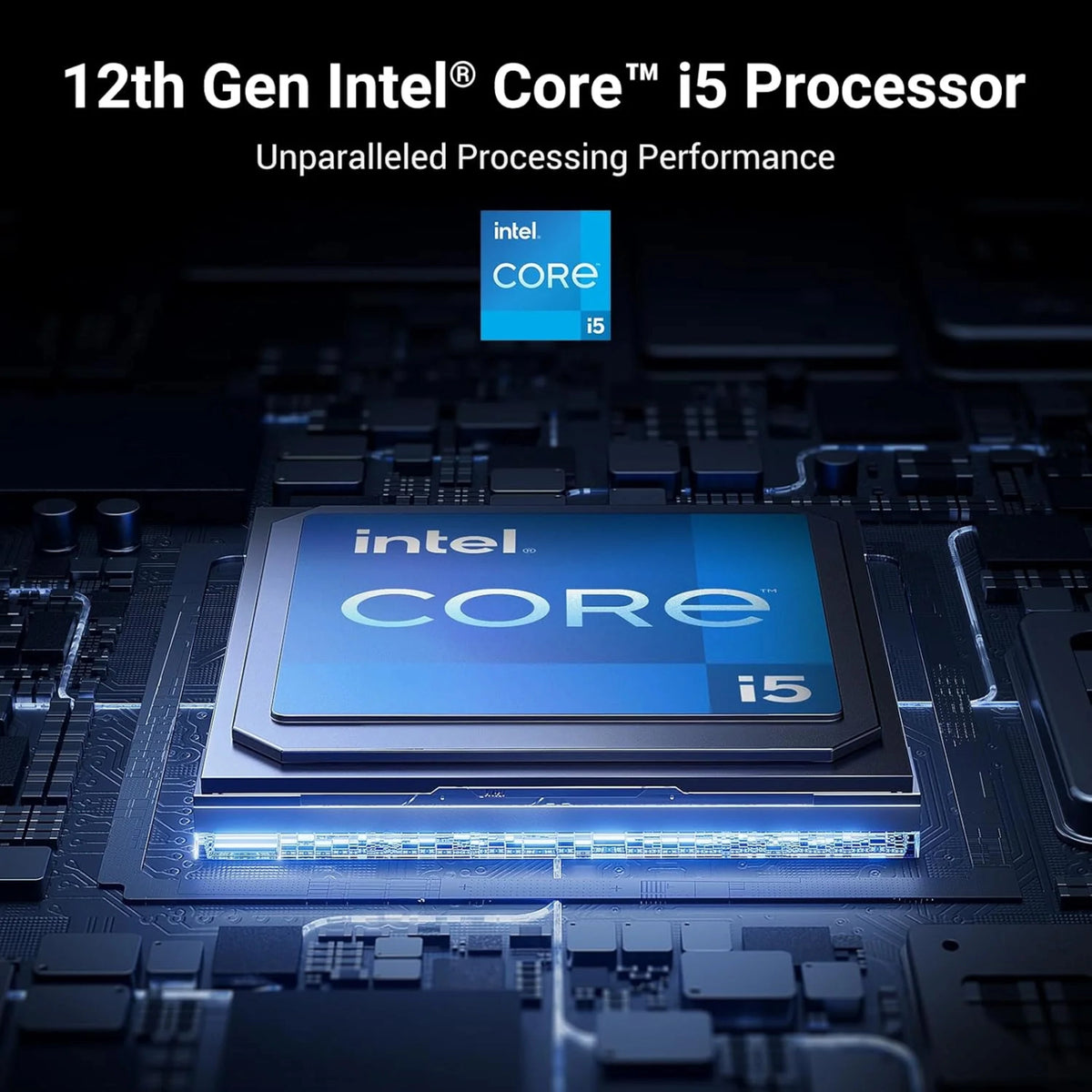 Intel Core i5-processor af 12. generation på bundkortet i Ugreen NASync DXP8800 Plus 8-bay NAS.