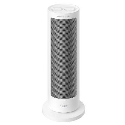 XIAOMI Varmeblæseren EU PTC-varmeblæseren 2000 W, hvid cylinder med sort frontgitter, to runde knapper øverst, rund fod.