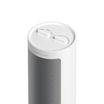 Xiaomi varmeblæser EU PTC-varmeblæseren, hvid, 2000 W, to drejeknapper på toppen, front i net, tekst: Må ikke dækkes til.