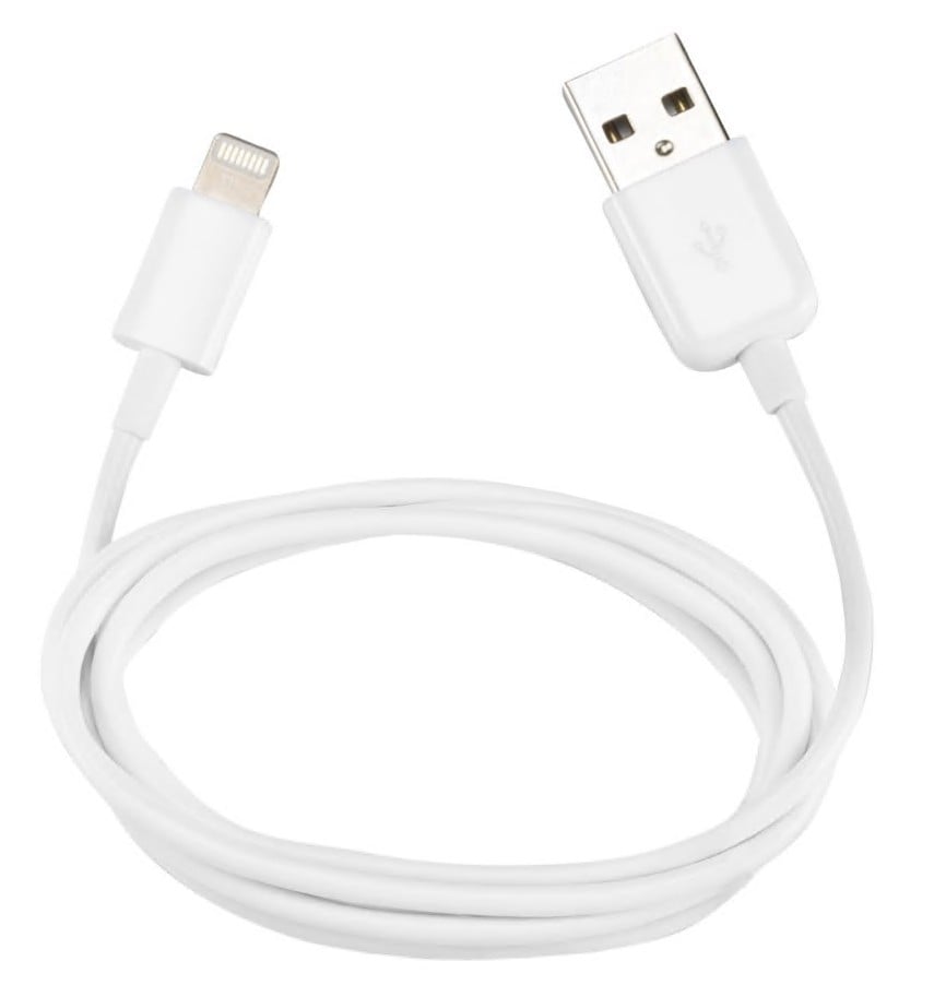 Linocell USB-A til Lightning-kabel 2 m MFi-certificeret hvid til iPhone og Apple-enheder.