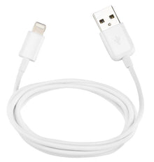 Linocell USB-A til Lightning-kabel 2 m MFi-certificeret hvid til iPhone og Apple-enheder.