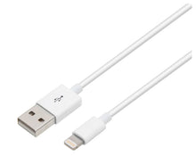 USB-A til Lightning-kabel, MFi-certificeret, 2 meter, hvid, kompatibel med iPhone og Apple-enheder.