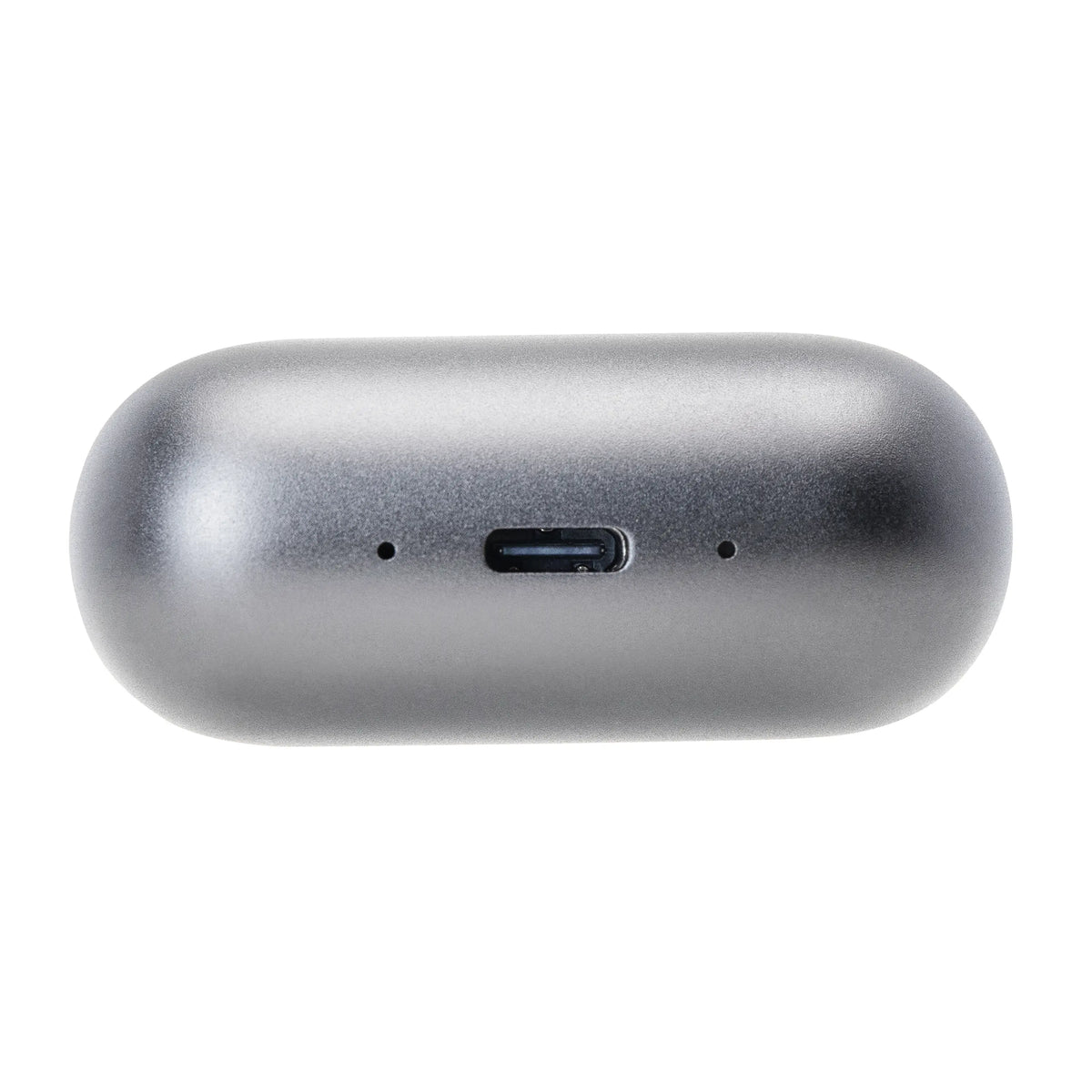 Mini-barbermaskine i metallisk grå med 3 roterende knive, IPX7-vandtæthed og USB-C-port.