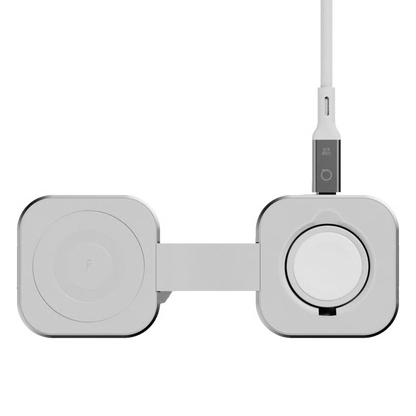 Linq 2-i-1 sammenklappelig trådløs MagSafe-oplader til iPhone, Apple Watch og AirPods med USB-C-kabel.